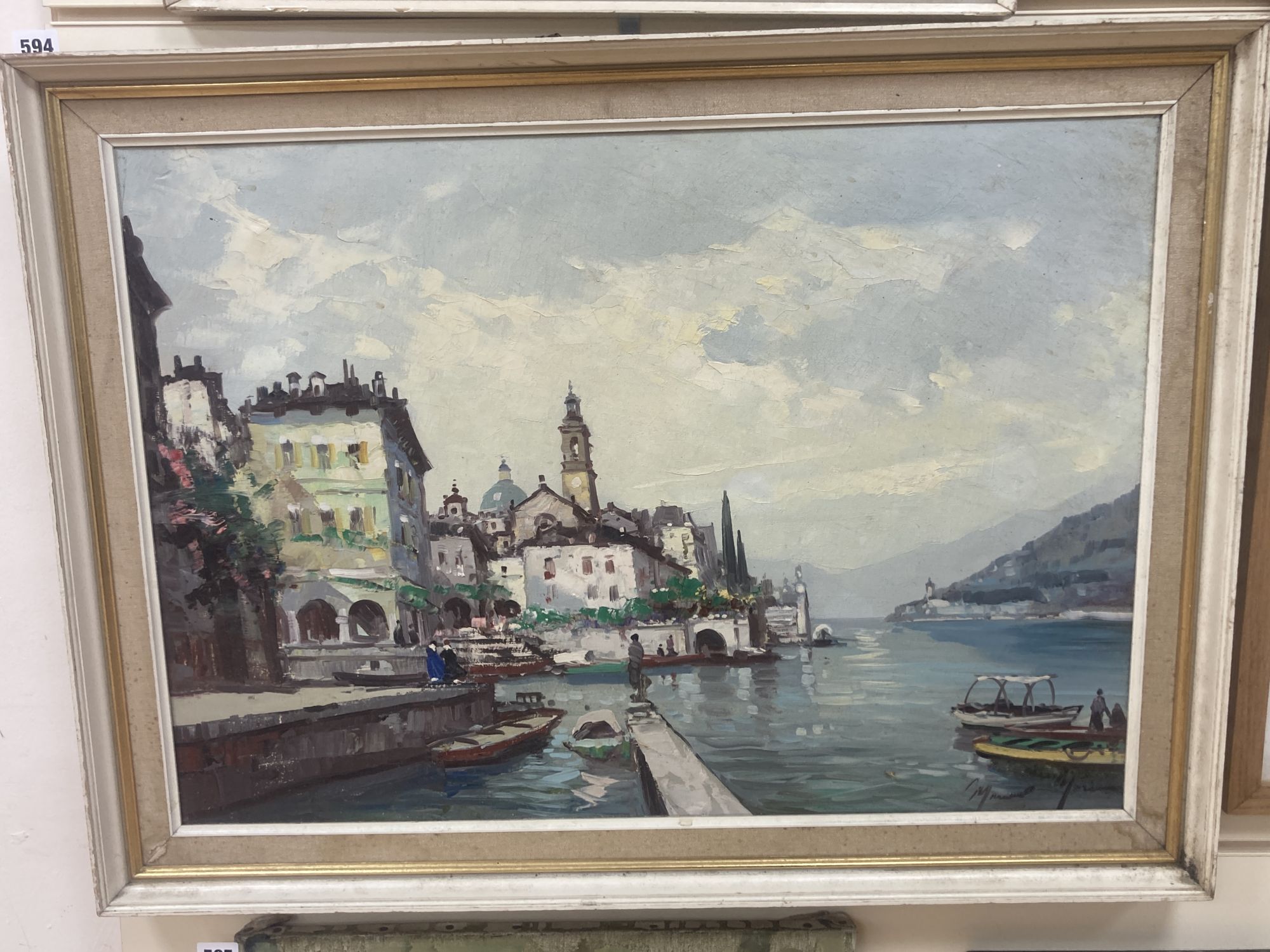 Mariano Moreno, oil on canvas, Lake of Como, signed, 48 x 68cm